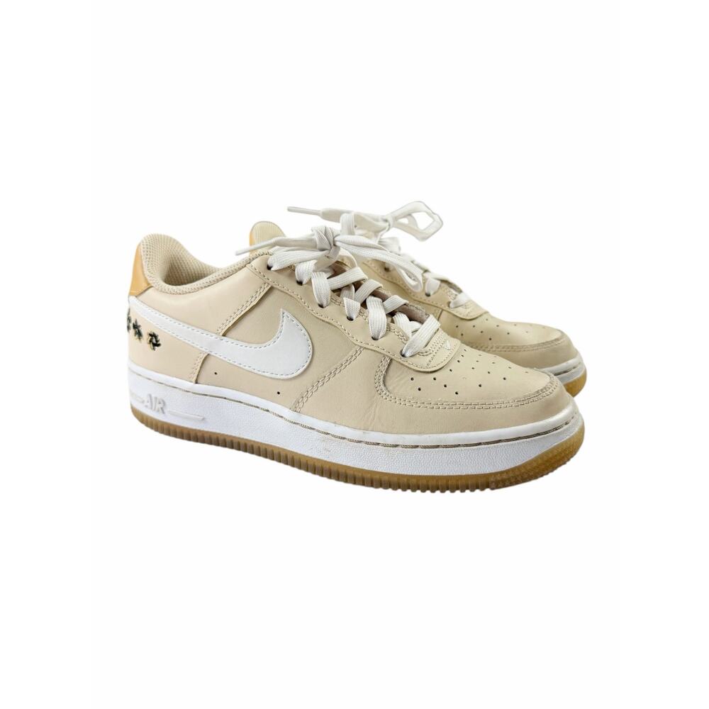 Nike Air Force 1 Low SE Sanddrift White Twine Floral GS Youth 4.5Y beige